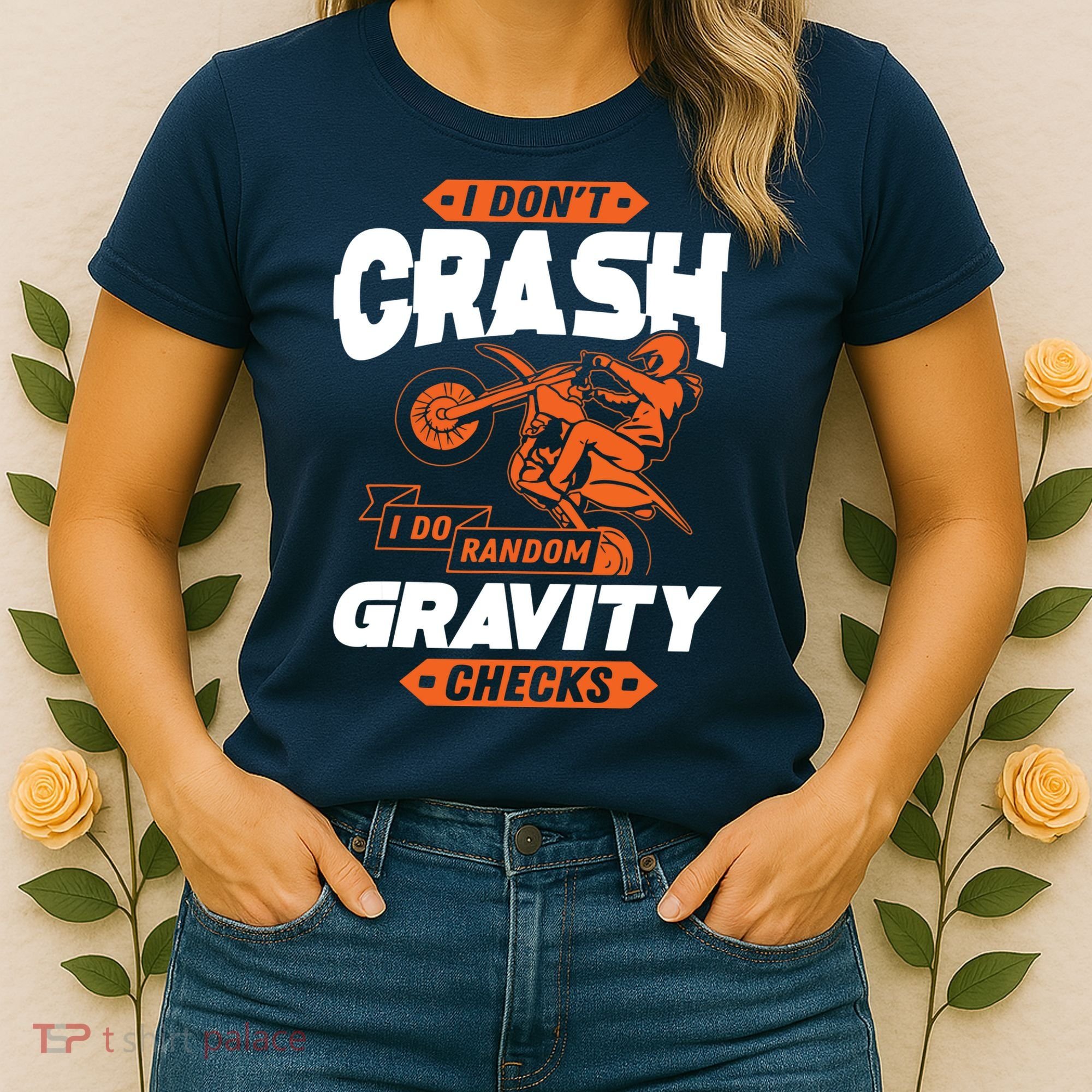 Random Gravity Checks Motocross Dirt Bike Women's T-Shirt
