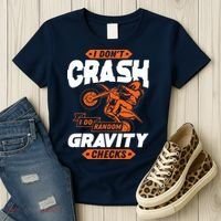Random Gravity Checks Motocross Dirt Bike Women's T-Shirt thumb 3
