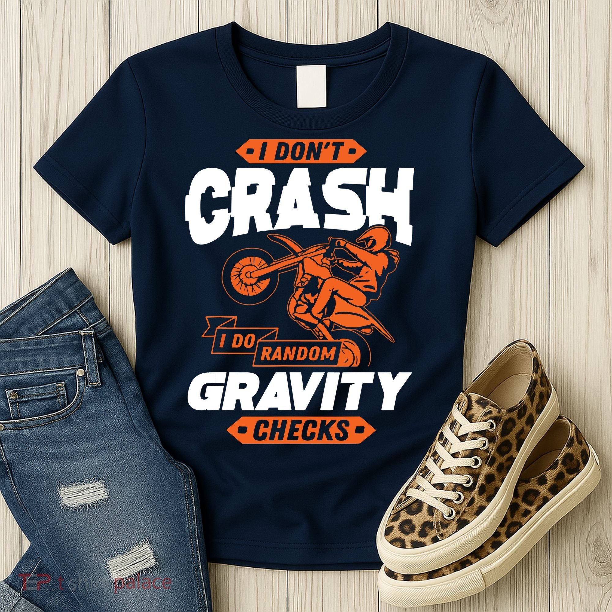 Random Gravity Checks Motocross Dirt Bike Women's T-Shirt