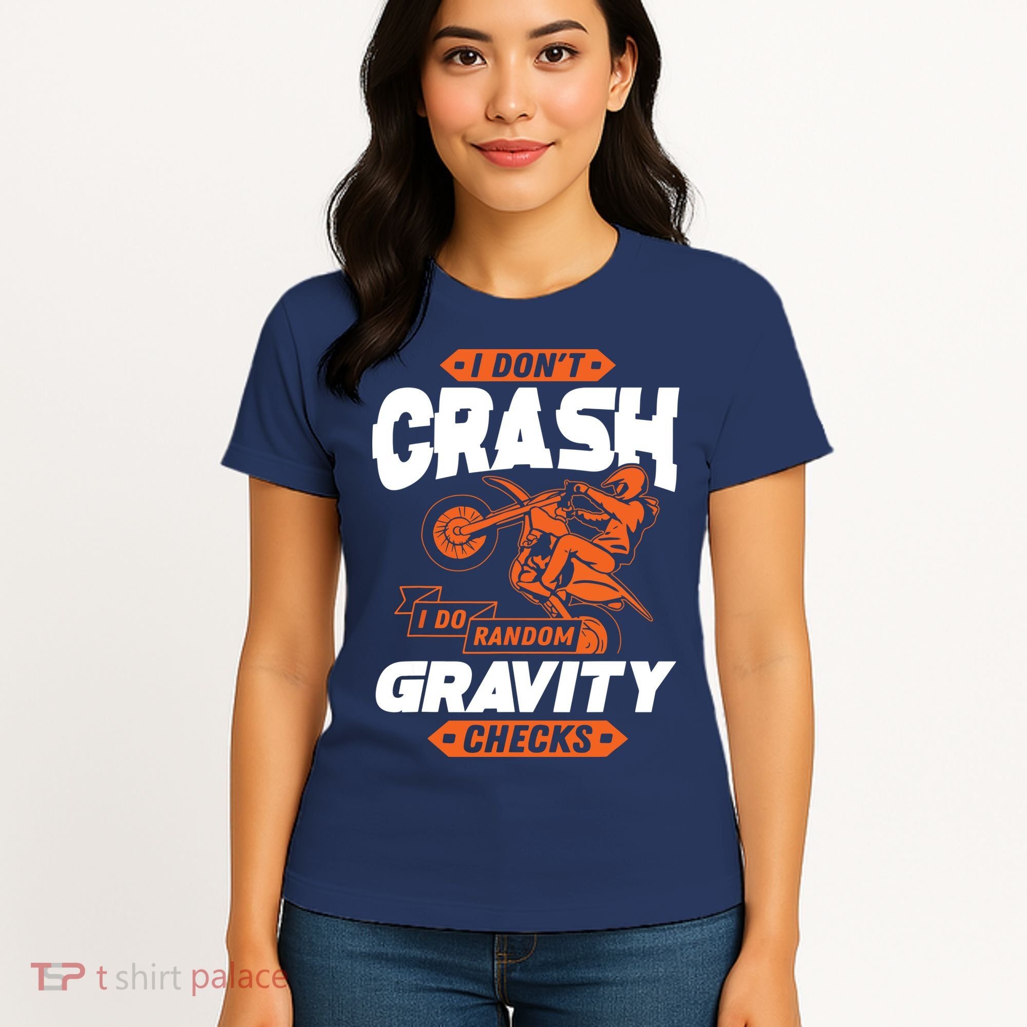 Random Gravity Checks Motocross Dirt Bike Women's T-Shirt