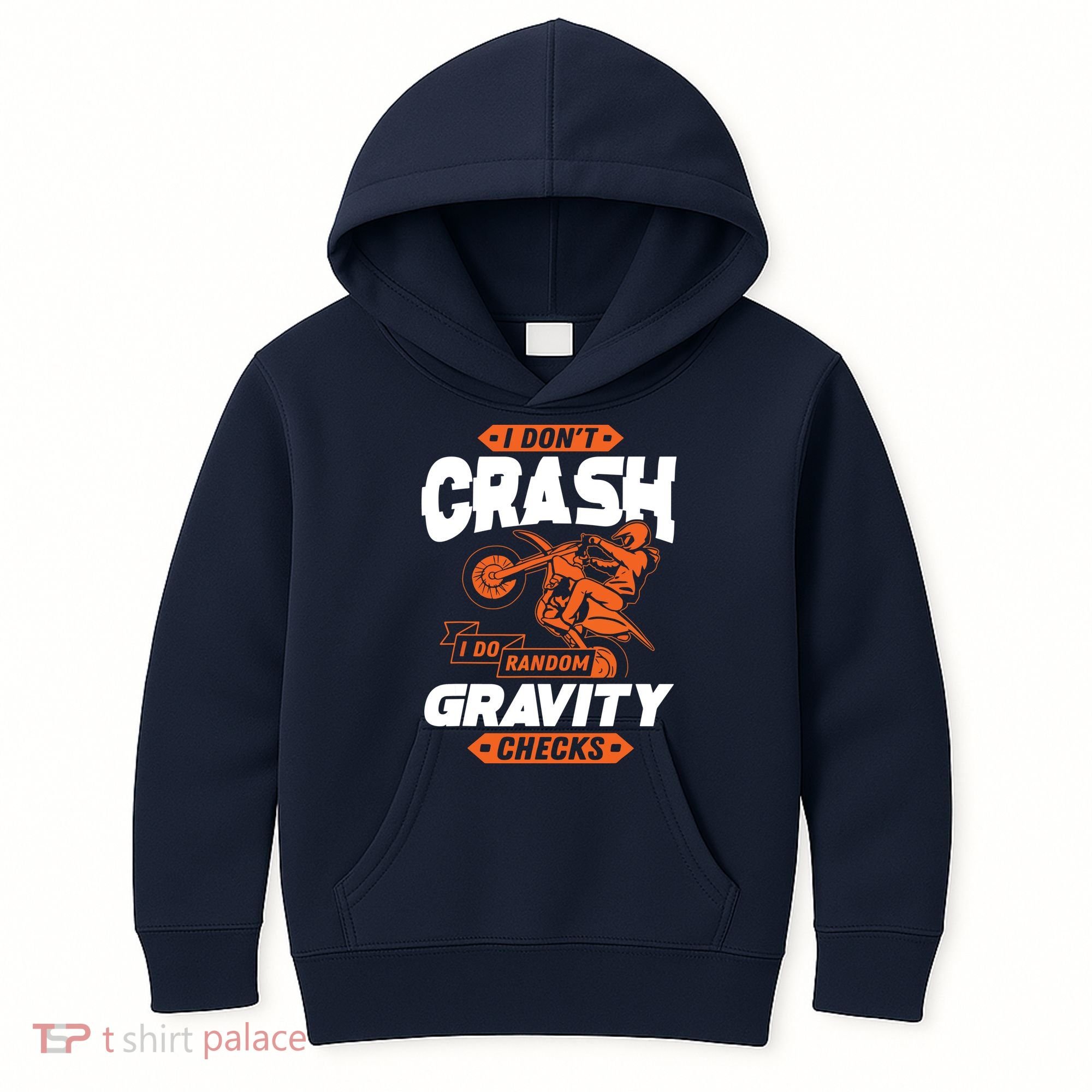 Random Gravity Checks Motocross Dirt Bike Kids Hoodie