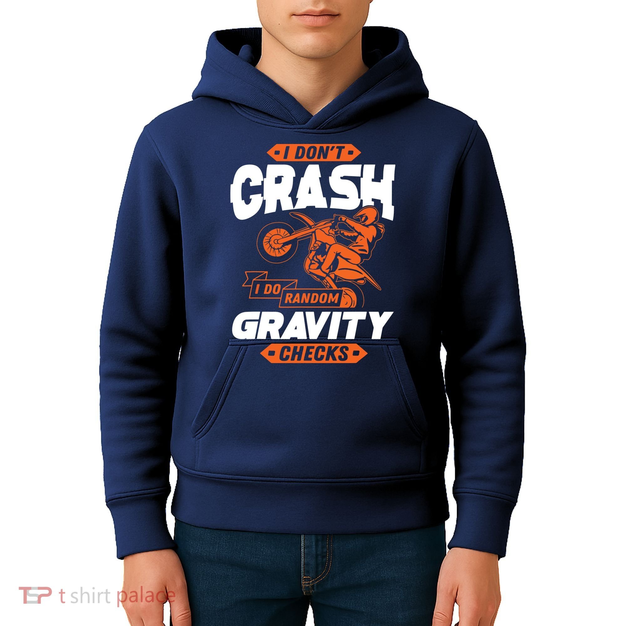 Random Gravity Checks Motocross Dirt Bike Kids Hoodie