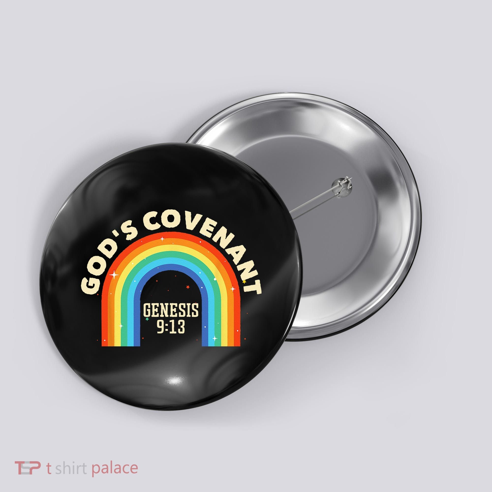 Rainbow God's Covenant Genesis 913 Bible Christian Lover Button