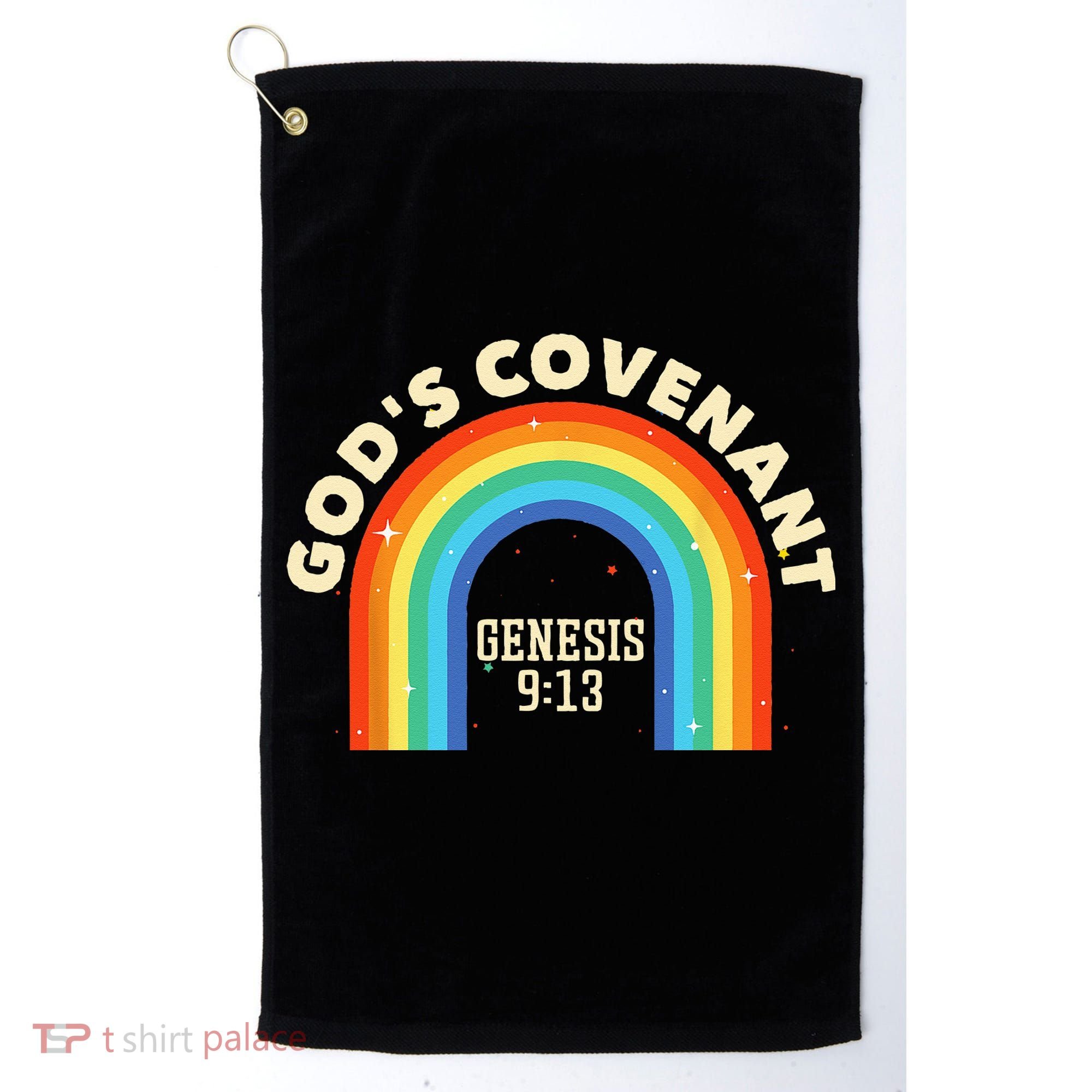 Rainbow God's Covenant Genesis 913 Bible Christian Lover Golf Towel
