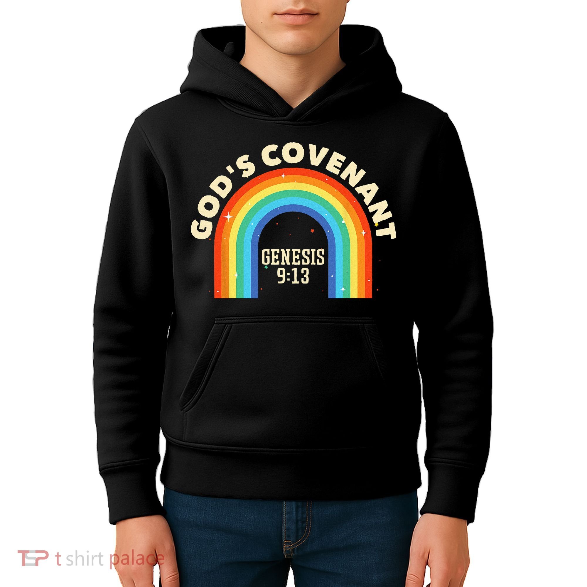 Rainbow God's Covenant Genesis 913 Bible Christian Lover Kids Hoodie