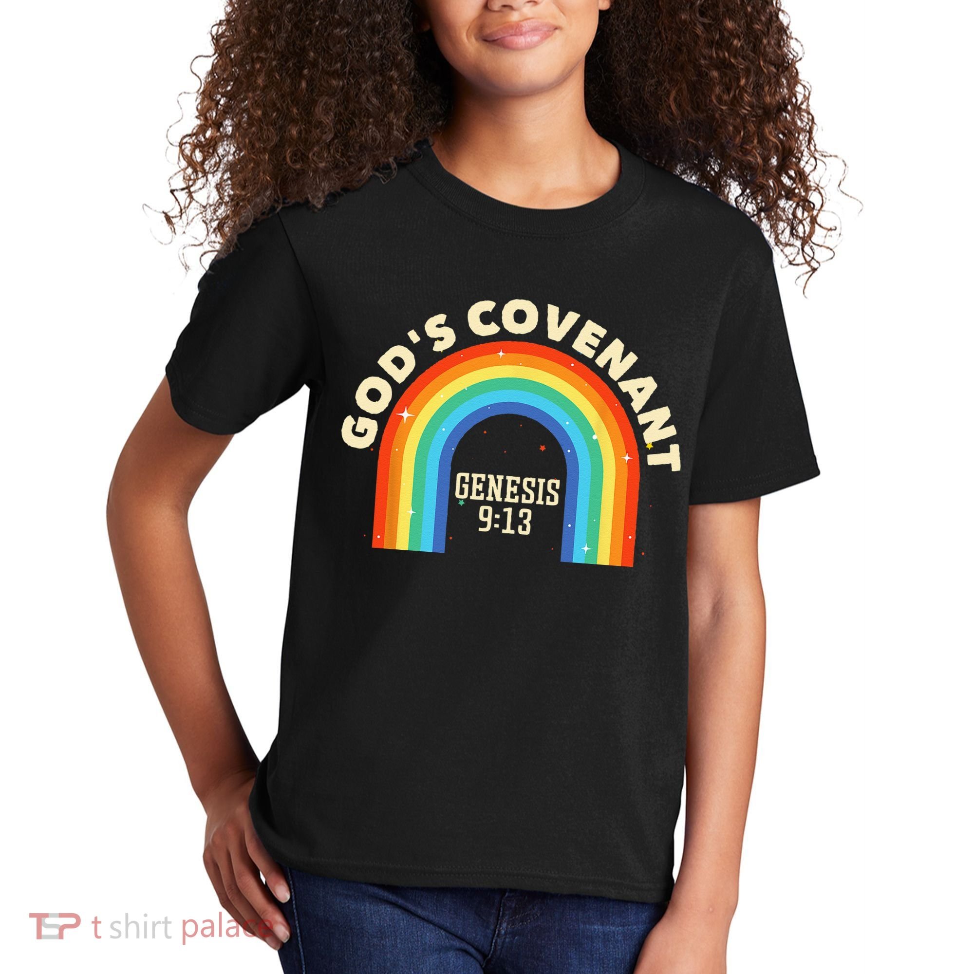 Rainbow God's Covenant Genesis 913 Bible Christian Lover Kids T-Shirt