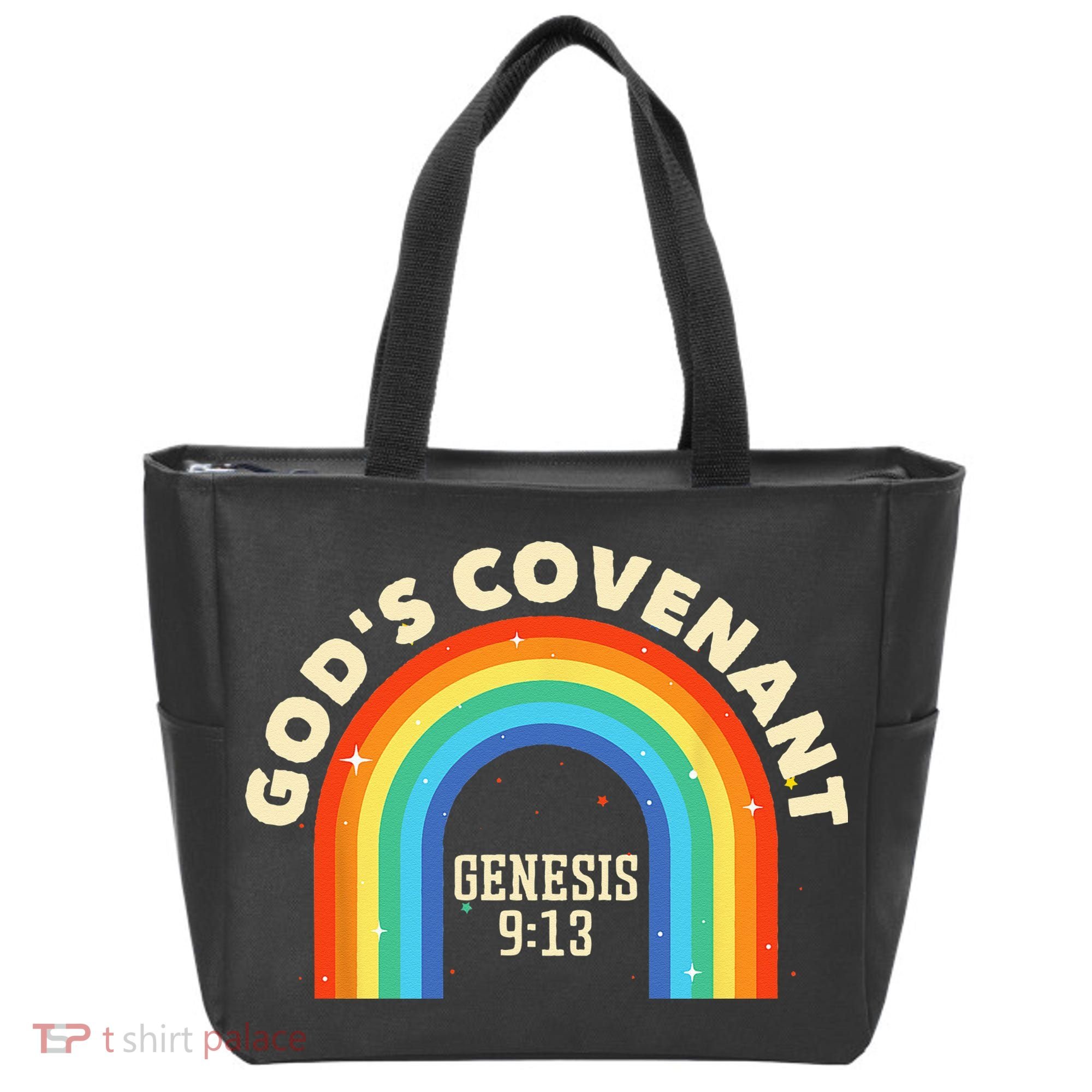 Rainbow God's Covenant Genesis 913 Bible Christian Lover Tote Bag
