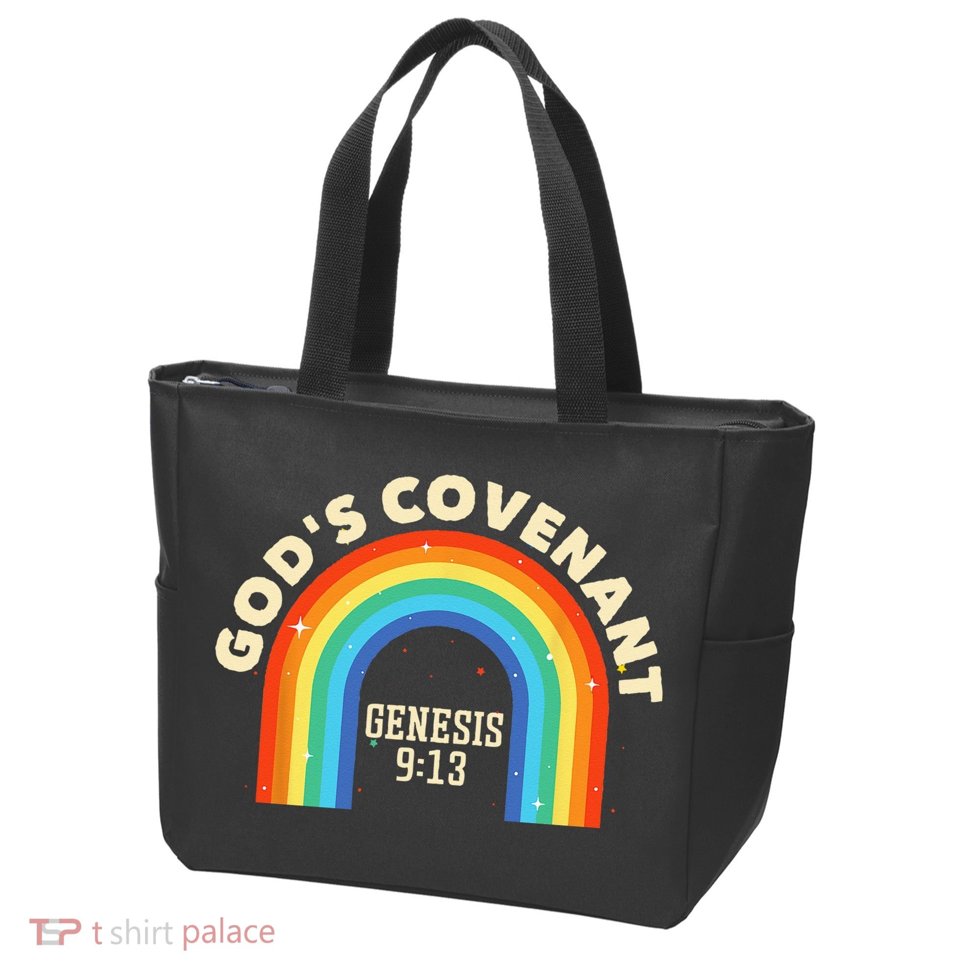 Rainbow God's Covenant Genesis 913 Bible Christian Lover Tote Bag