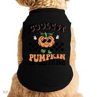 Retro Groovy Coolest Pumpkin In The Patch Halloween Autumn Cool Gift Doggie Tank thumb 0