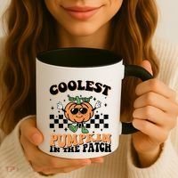 Retro Groovy Coolest Pumpkin In The Patch Halloween Autumn Cool Gift Coffee Mug thumb 3