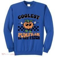 Retro Groovy Coolest Pumpkin In The Patch Halloween Autumn Cool Gift Sweatshirt thumb 0