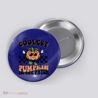 Retro Groovy Coolest Pumpkin In The Patch Halloween Autumn Cool Gift Button thumb 0