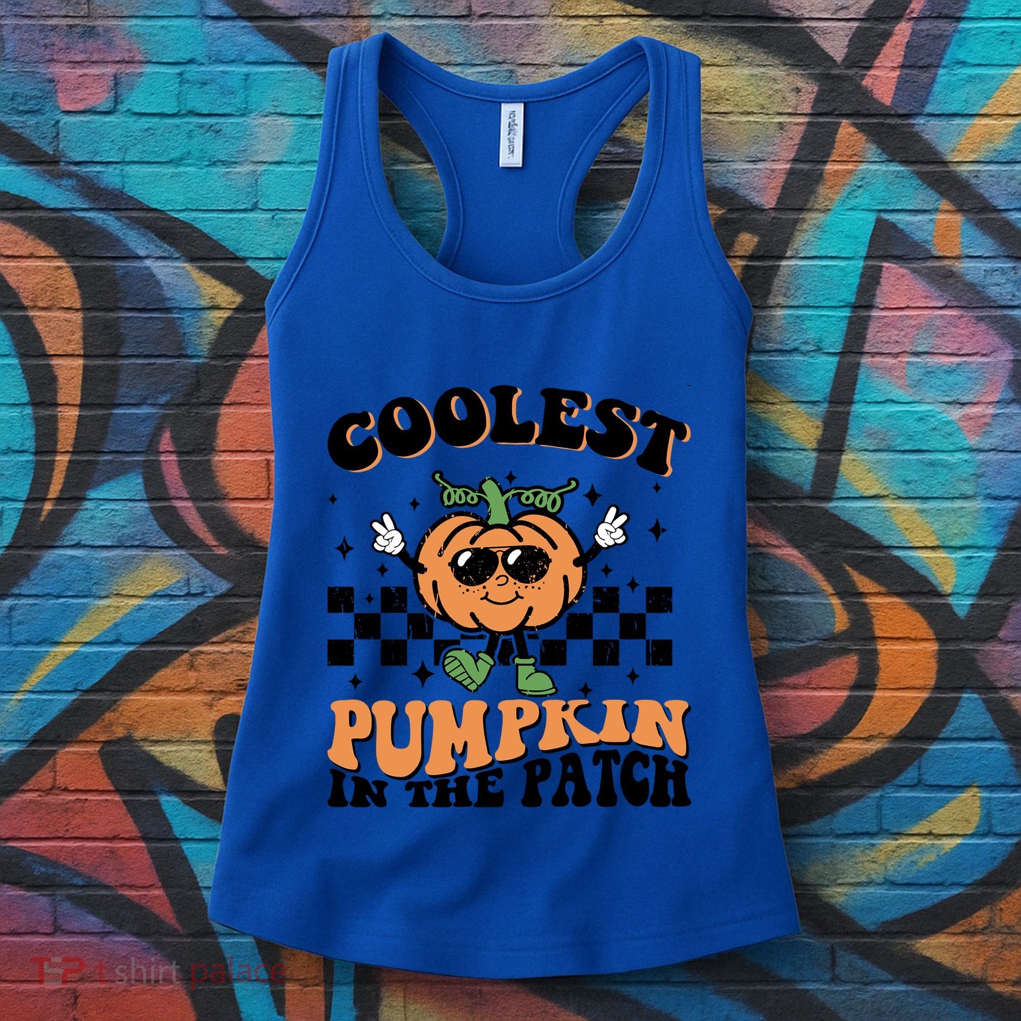 Retro Groovy Coolest Pumpkin In The Patch Halloween Autumn Cool Gift Women's Tank Top