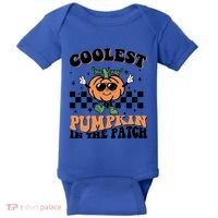 Retro Groovy Coolest Pumpkin In The Patch Halloween Autumn Cool Gift Baby Bodysuit thumb 0
