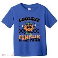 Retro Groovy Coolest Pumpkin In The Patch Halloween Autumn Cool Gift Toddler T-Shirt thumb 0