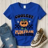 Retro Groovy Coolest Pumpkin In The Patch Halloween Autumn Cool Gift Women's T-Shirt thumb 3