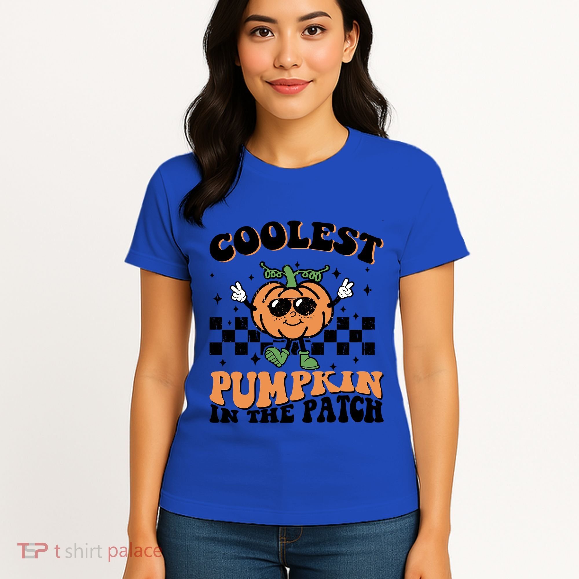 Retro Groovy Coolest Pumpkin In The Patch Halloween Autumn Cool Gift Women's T-Shirt