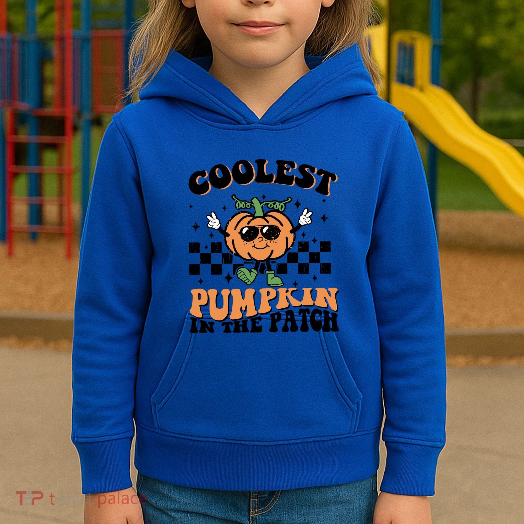 Retro Groovy Coolest Pumpkin In The Patch Halloween Autumn Cool Gift Kids Hoodie