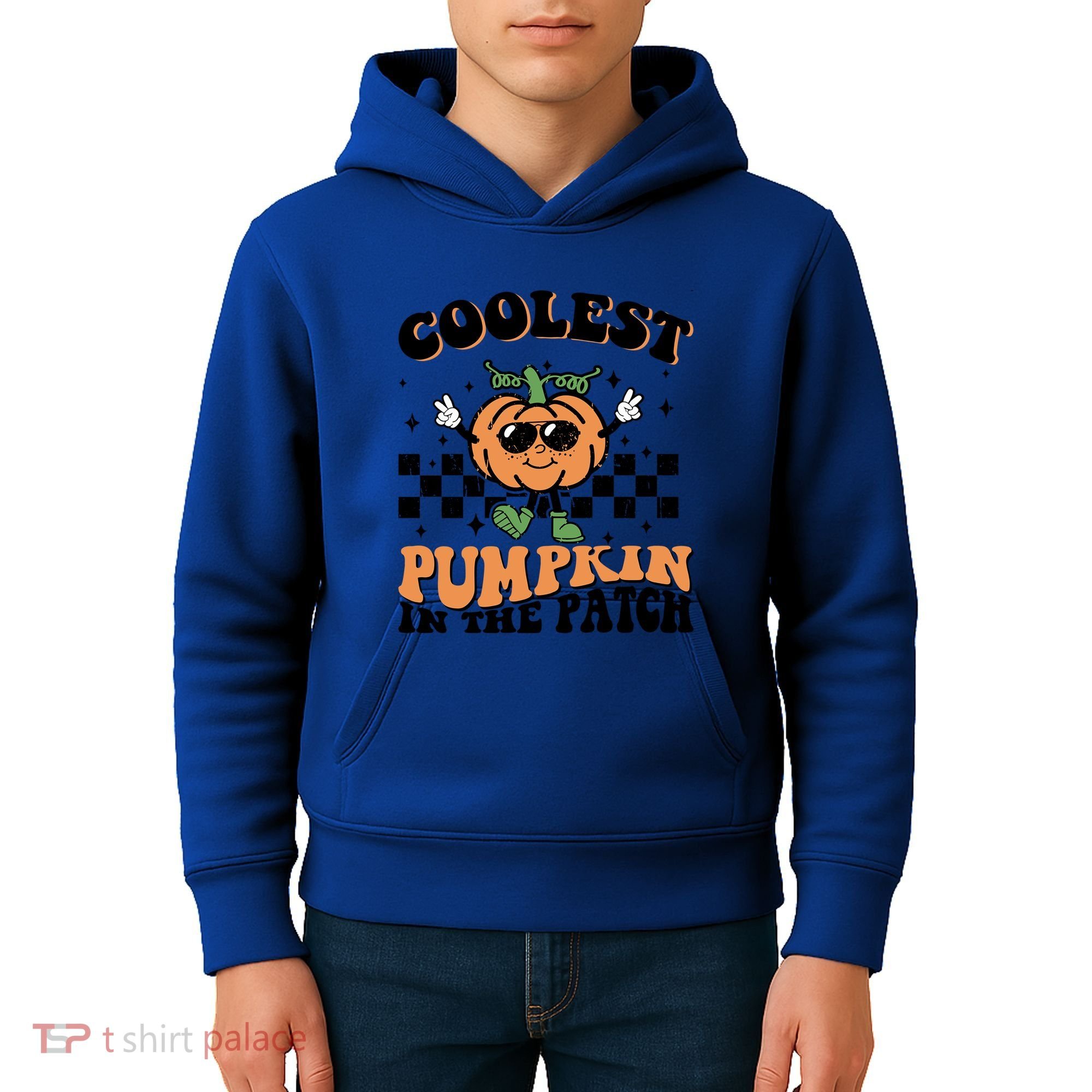 Retro Groovy Coolest Pumpkin In The Patch Halloween Autumn Cool Gift Kids Hoodie