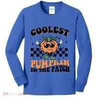 Retro Groovy Coolest Pumpkin In The Patch Halloween Autumn Cool Gift Kids Long Sleeve Shirt thumb 0