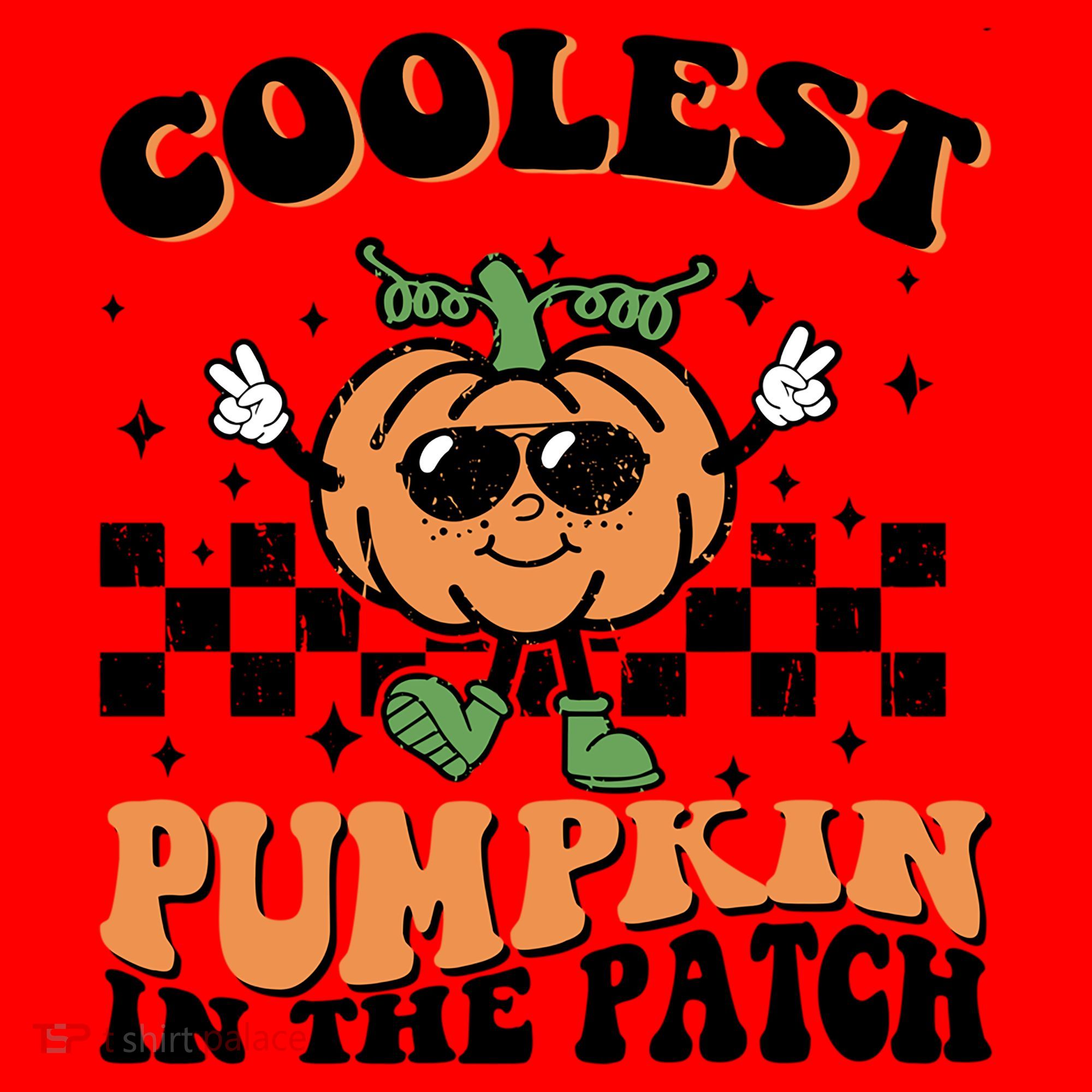 Retro Groovy Coolest Pumpkin In The Patch Halloween Autumn Cool Gift Santa Hat