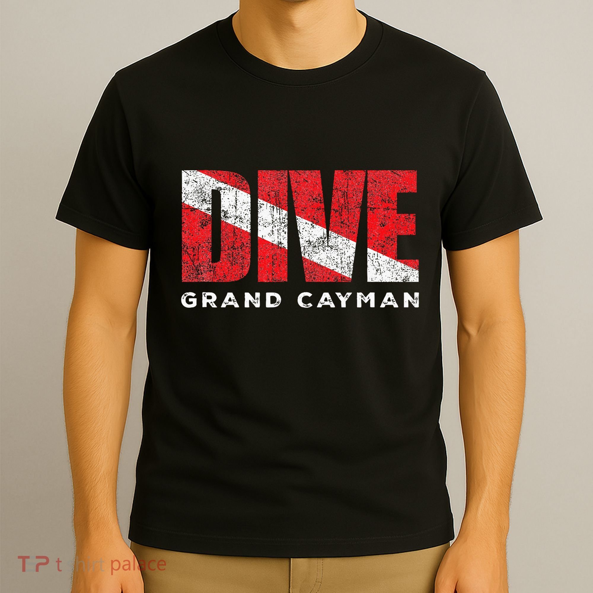 Retro Grand Cayman Scuba Dive Vintage Dive Flag Diving T-Shirt
