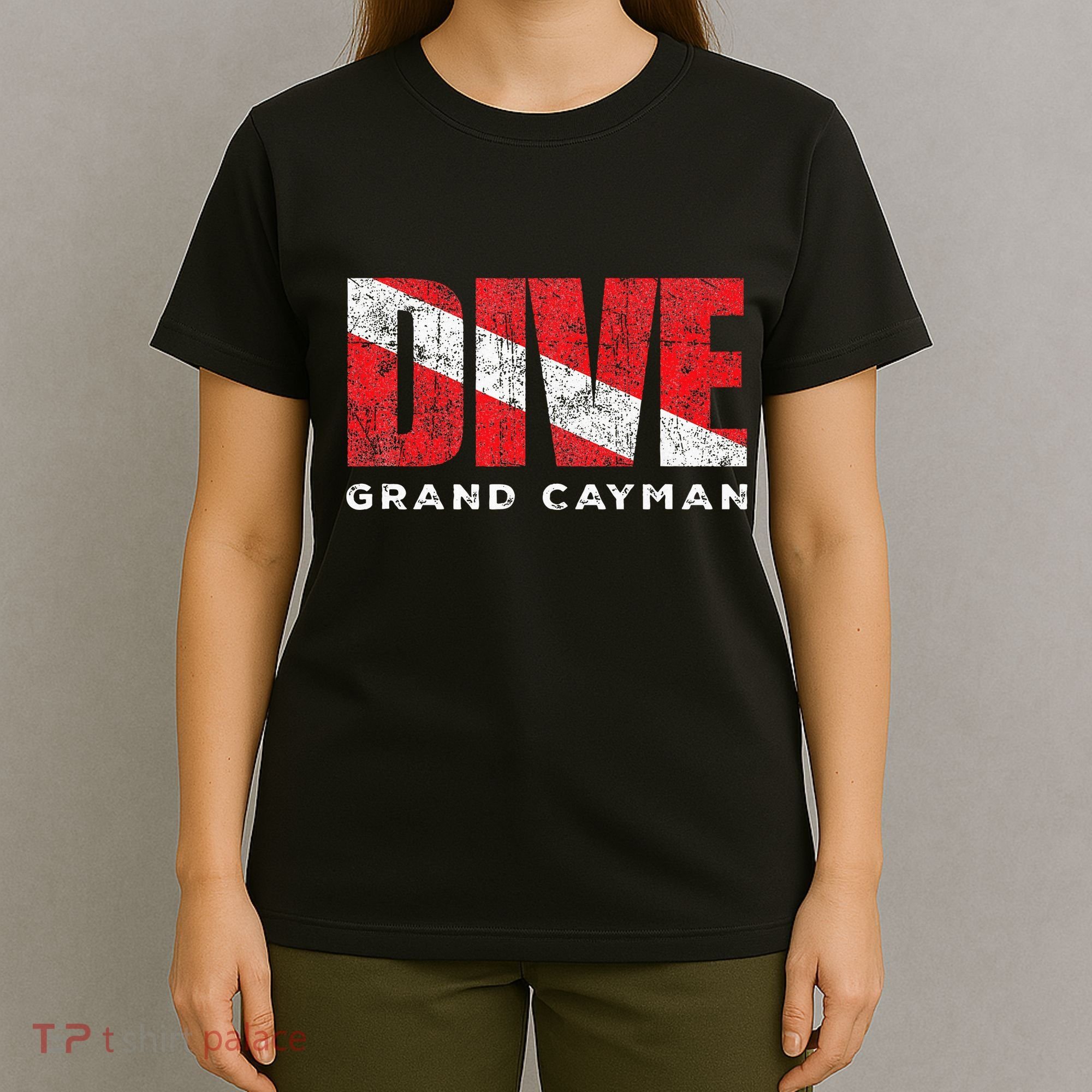 Retro Grand Cayman Scuba Dive Vintage Dive Flag Diving T-Shirt