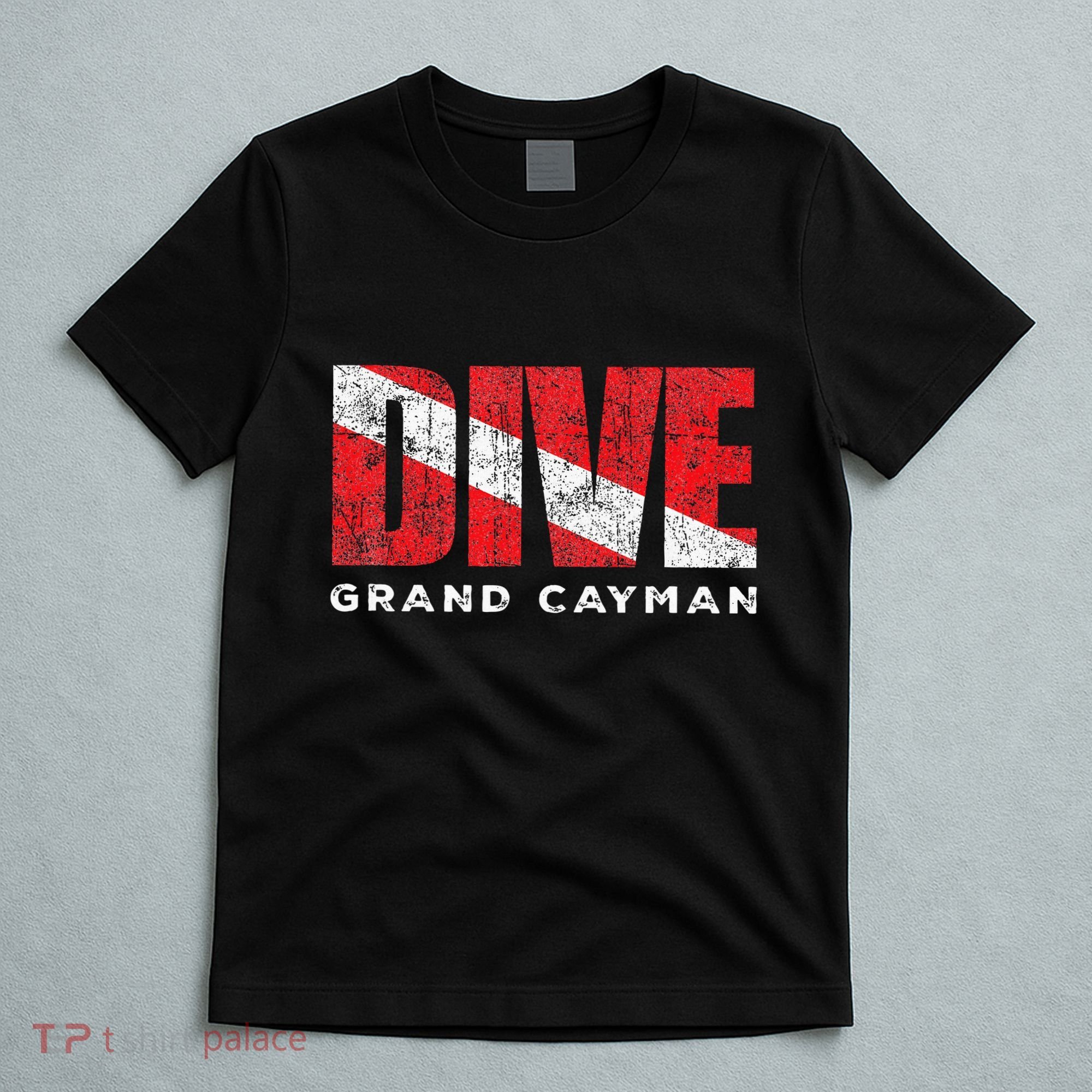 Retro Grand Cayman Scuba Dive Vintage Dive Flag Diving T-Shirt