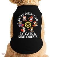 Rpg Gamer Cats Side Quests D20 Dice Nerdy Cat Doggie Tank thumb 0