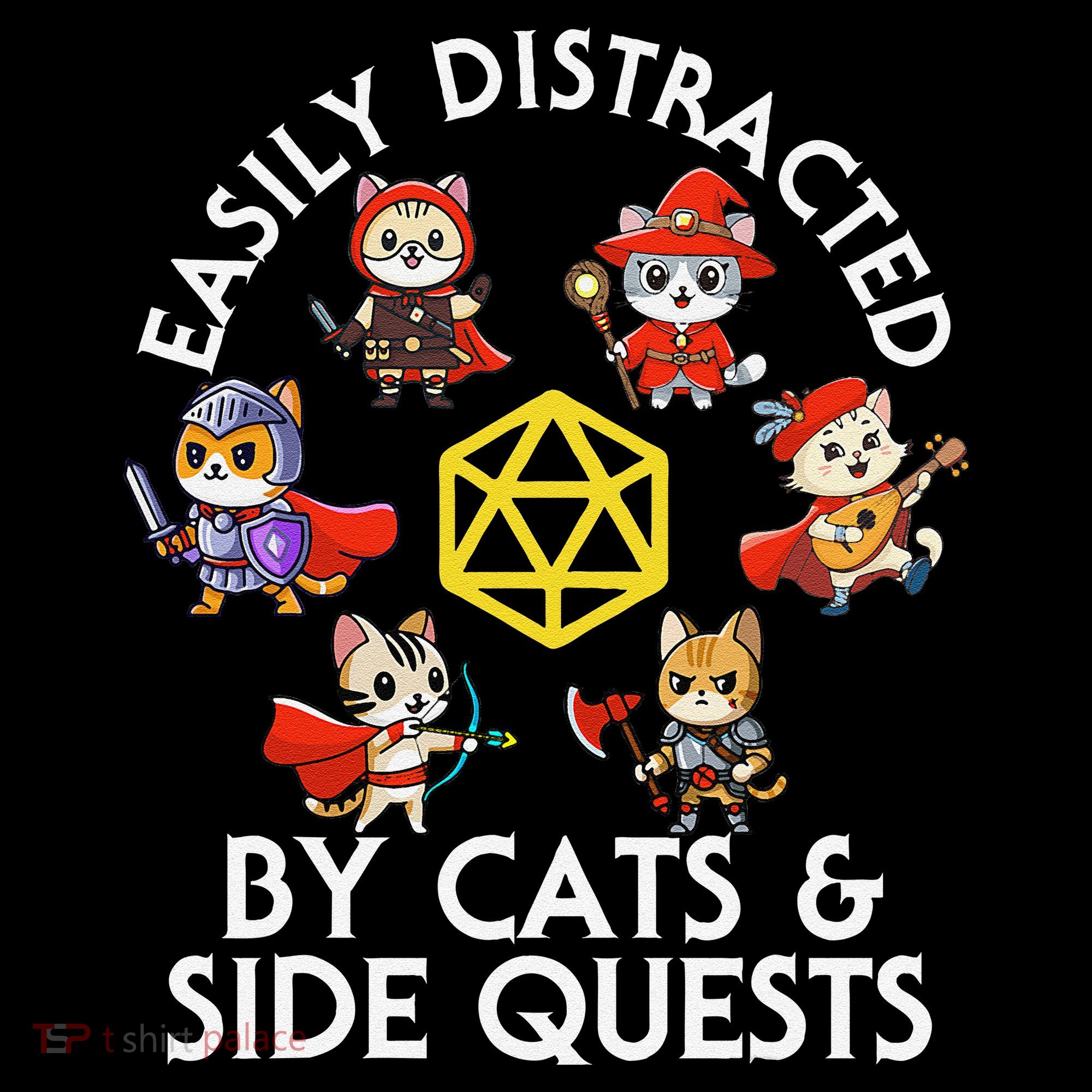 Rpg Gamer Cats Side Quests D20 Dice Nerdy Cat Coffee Mug