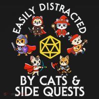 Rpg Gamer Cats Side Quests D20 Dice Nerdy Cat Women's Hoodie thumb 2
