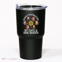 Rpg Gamer Cats Side Quests D20 Dice Nerdy Cat Tumbler thumb 0