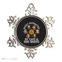 Rpg Gamer Cats Side Quests D20 Dice Nerdy Cat Ornament thumb 0