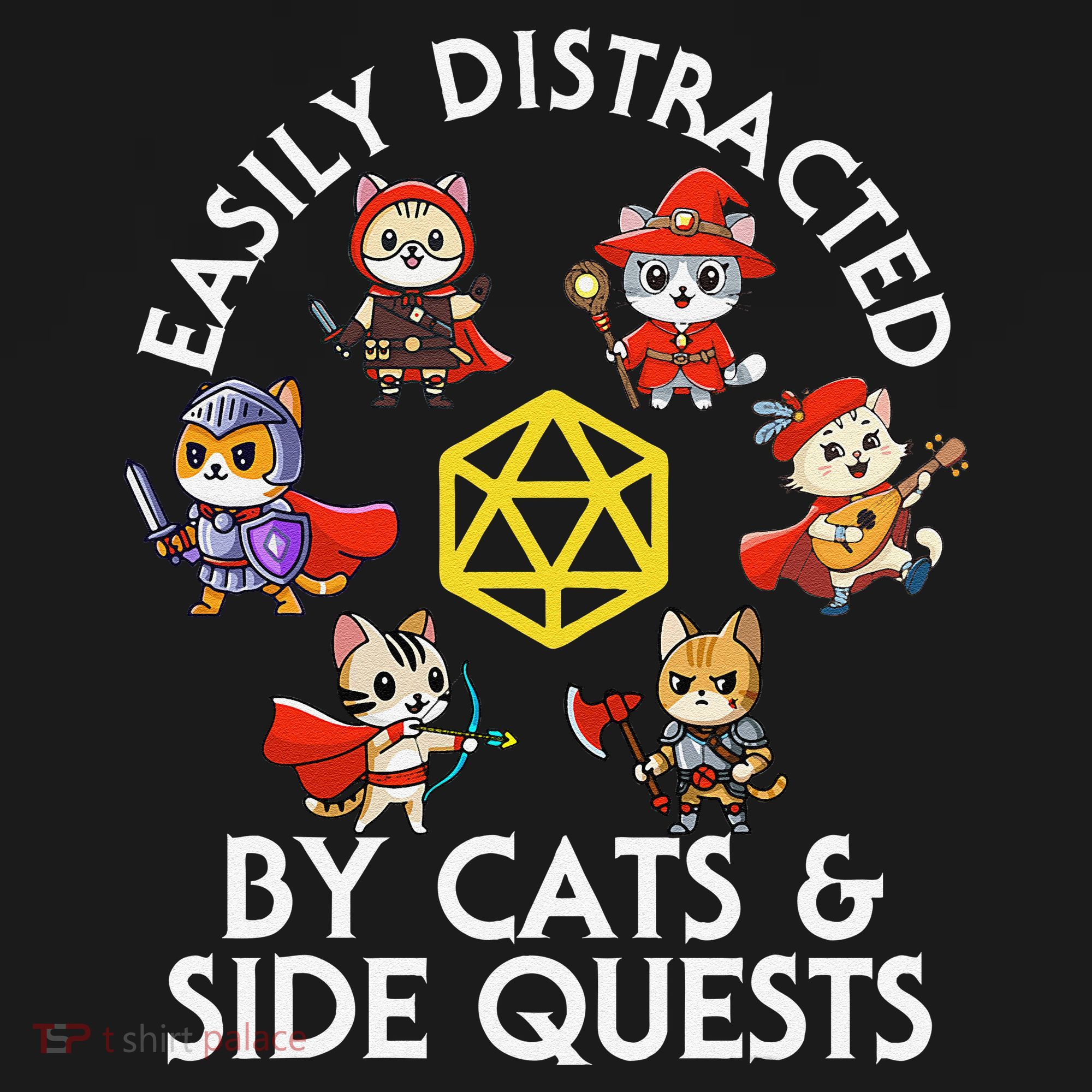Rpg Gamer Cats Side Quests D20 Dice Nerdy Cat Women's Tank Top