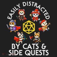 Rpg Gamer Cats Side Quests D20 Dice Nerdy Cat Hat thumb 2
