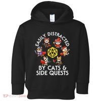 Rpg Gamer Cats Side Quests D20 Dice Nerdy Cat Toddler Hoodie thumb 0