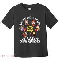 Rpg Gamer Cats Side Quests D20 Dice Nerdy Cat Toddler T-Shirt thumb 0