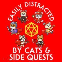 Rpg Gamer Cats Side Quests D20 Dice Nerdy Cat Santa Hat thumb 1
