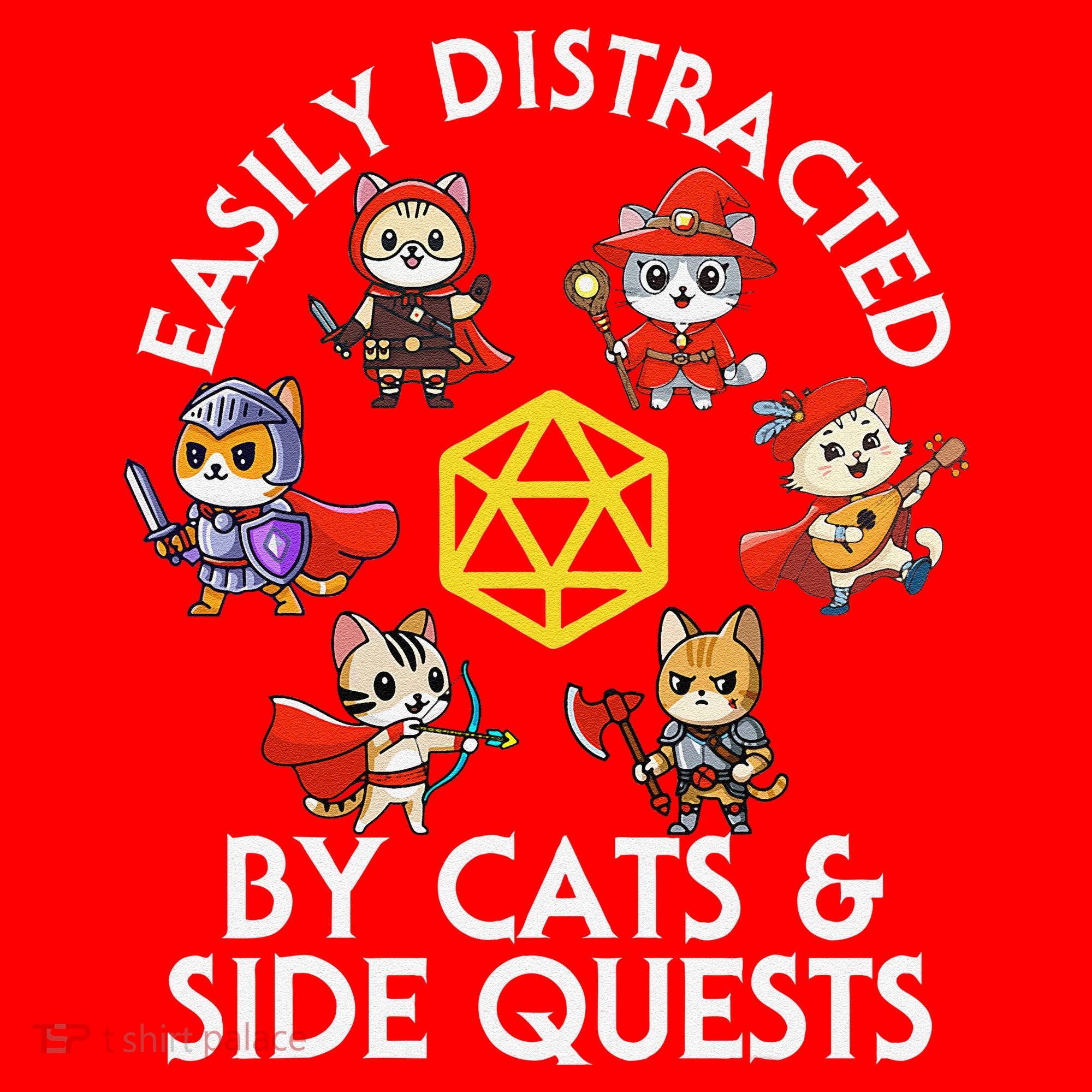 Rpg Gamer Cats Side Quests D20 Dice Nerdy Cat Santa Hat