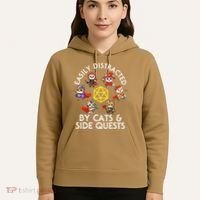 Rpg Gamer Cats Side Quests D20 Dice Nerdy Cat Hoodie thumb 5