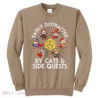 Rpg Gamer Cats Side Quests D20 Dice Nerdy Cat Sweatshirt thumb 0