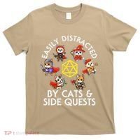 Rpg Gamer Cats Side Quests D20 Dice Nerdy Cat T-Shirt thumb 0