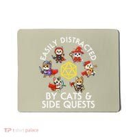 Rpg Gamer Cats Side Quests D20 Dice Nerdy Cat Mousepad thumb 0