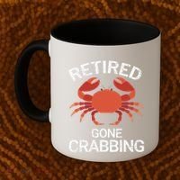 Retired Gone Crabbing Funny Crab Fishing Coffee Mug thumb 2