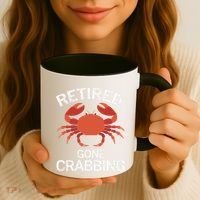 Retired Gone Crabbing Funny Crab Fishing Coffee Mug thumb 3