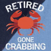 Retired Gone Crabbing Funny Crab Fishing Raglan Baseball Sleeve Shirt thumb 2