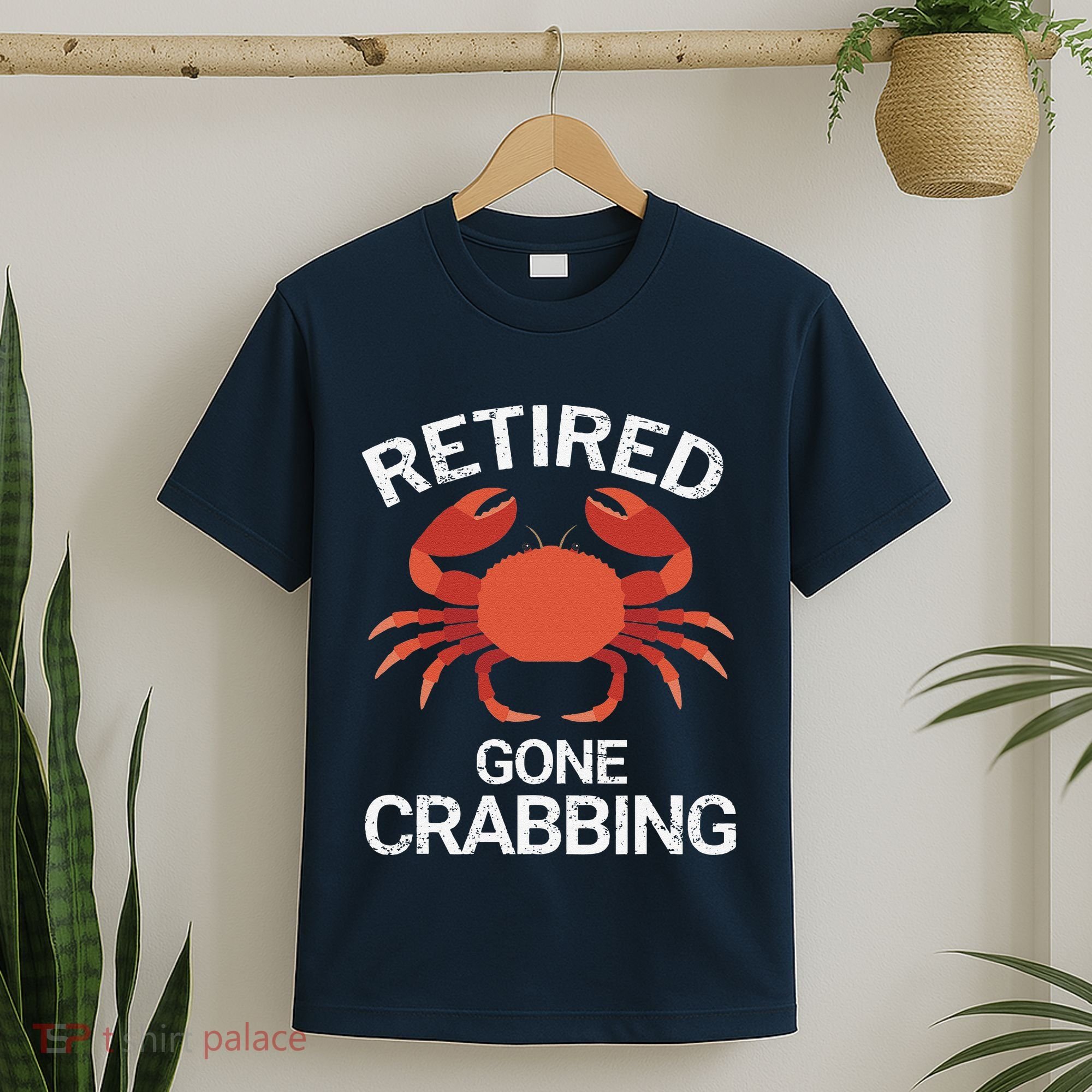 Retired Gone Crabbing Funny Crab Fishing T-Shirt