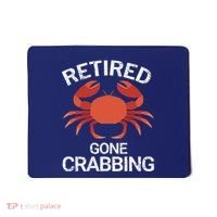 Retired Gone Crabbing Funny Crab Fishing Mousepad thumb 0