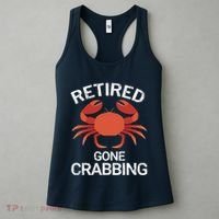 Retired Gone Crabbing Funny Crab Fishing Women's Tank Top thumb 3