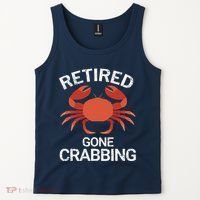 Retired Gone Crabbing Funny Crab Fishing Tank Top thumb 2